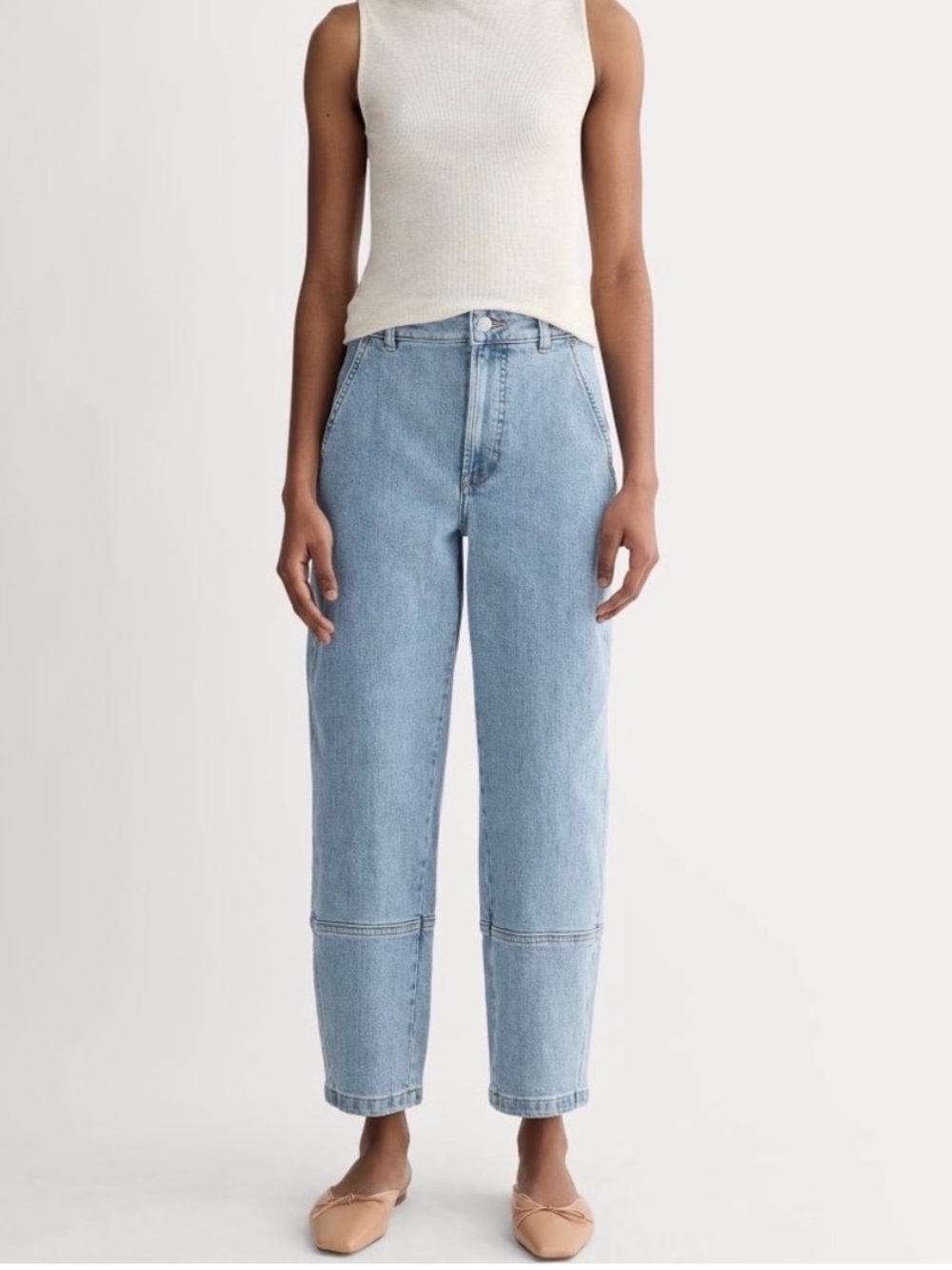 Everlane Utility Barrel Jeans in Light Indigo Wide Leg Denim - 30
